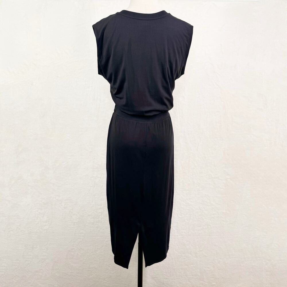 Athleta Womens Santorini Cinch Dress Black Midi Athleisure Casual Sporty Size SP - Picture 4 of 9